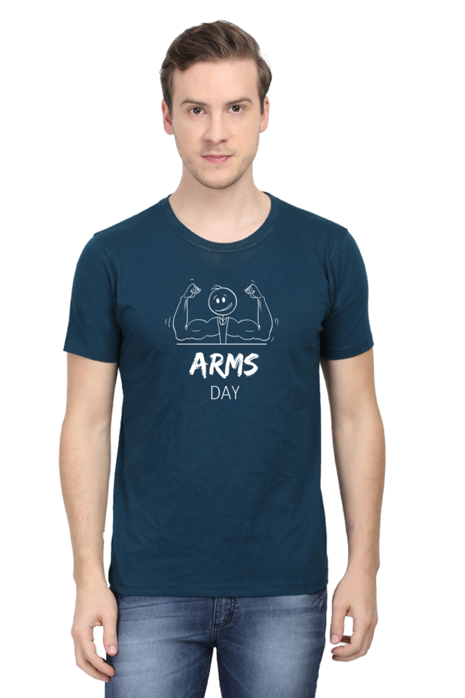 Arms Day classic round neck gym t-shirt DARK edition