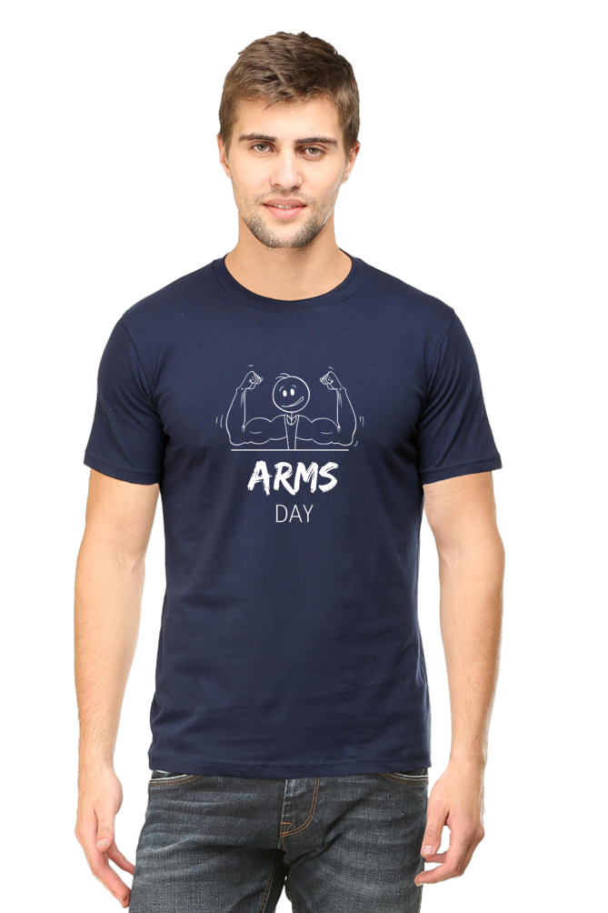 Arms Day classic round neck gym t-shirt DARK edition