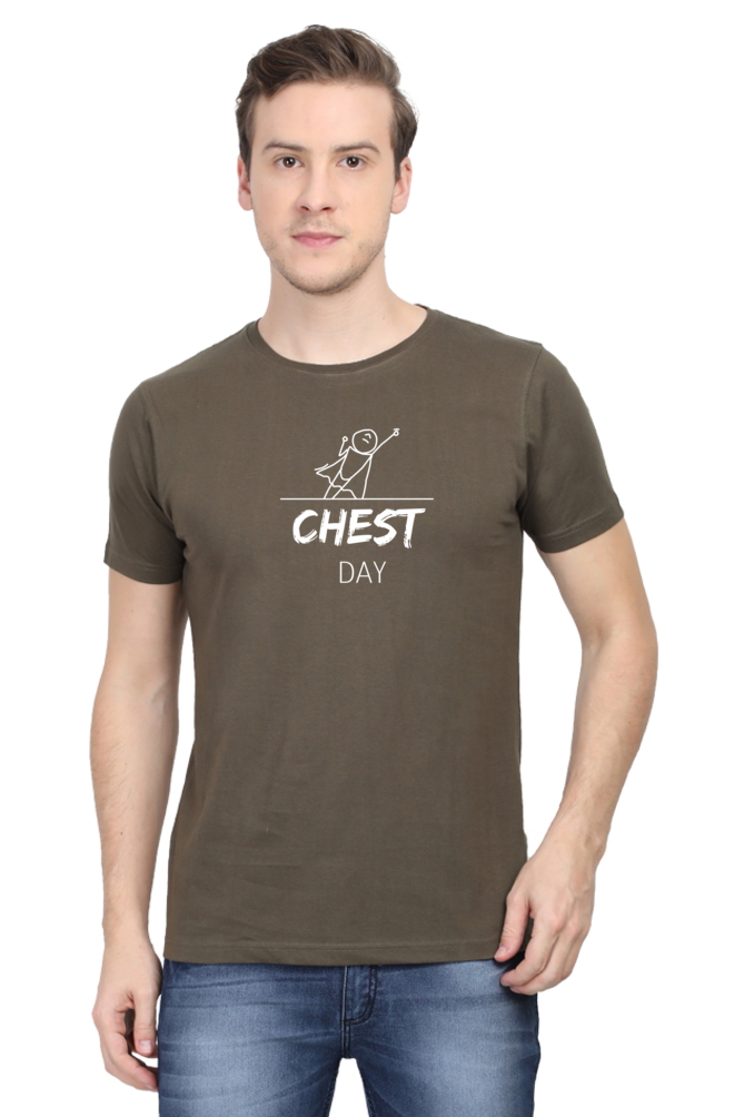 Chest Day classic round neck gym t-shirt DARK edition