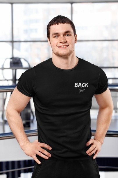 Back Day classic round neck gym t-shirt DARK edition