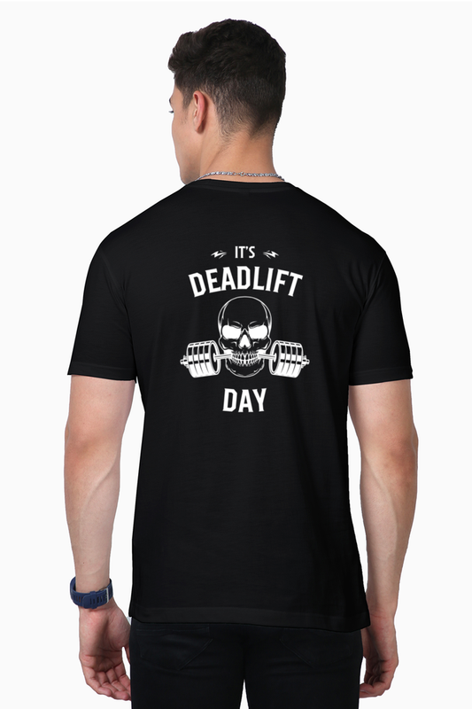 Deadlift day supima t shirt BLACK color